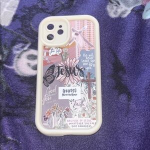 SHEIN Inspirational Collage Phone Case - Cream and Pink